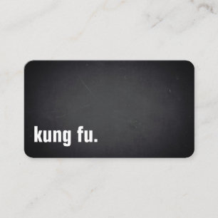 Kung Fu. Modern minimalist schwarzes Tafel-Profess Visitenkarte