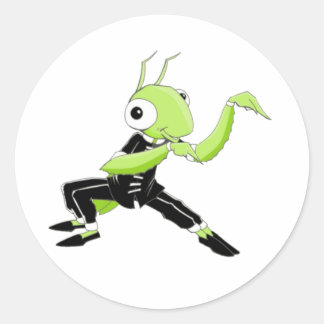 Kung Fu Praying Mantis Runder Aufkleber