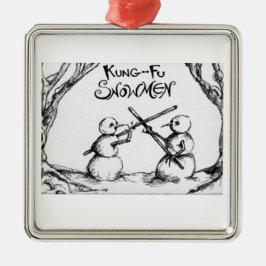 Kung Fu Schneemänner Ornament Aus Metall