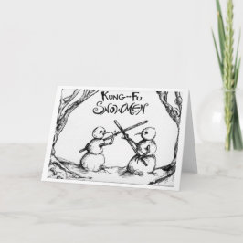Kung Fu Snowmen Feiertagskarte