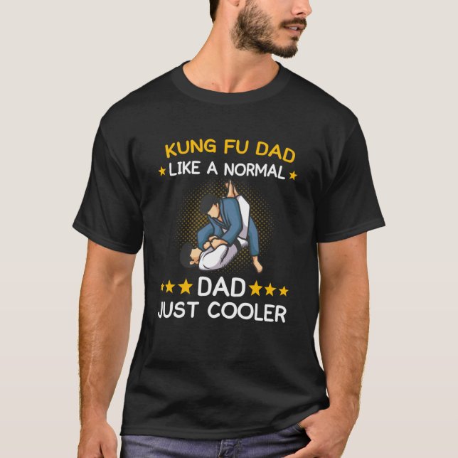 Kung Fu Vater Material Art Kämpfer schwarzen Gürte T-Shirt (Vorderseite)