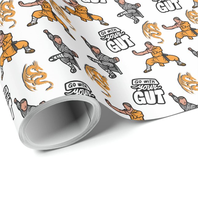 Kung Fu Wrapping Paper Geschenkpapier (Rolleneckpunkt)