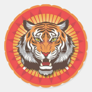 KUNG HEI FAT CHOI - DER TIGER RUNDER AUFKLEBER