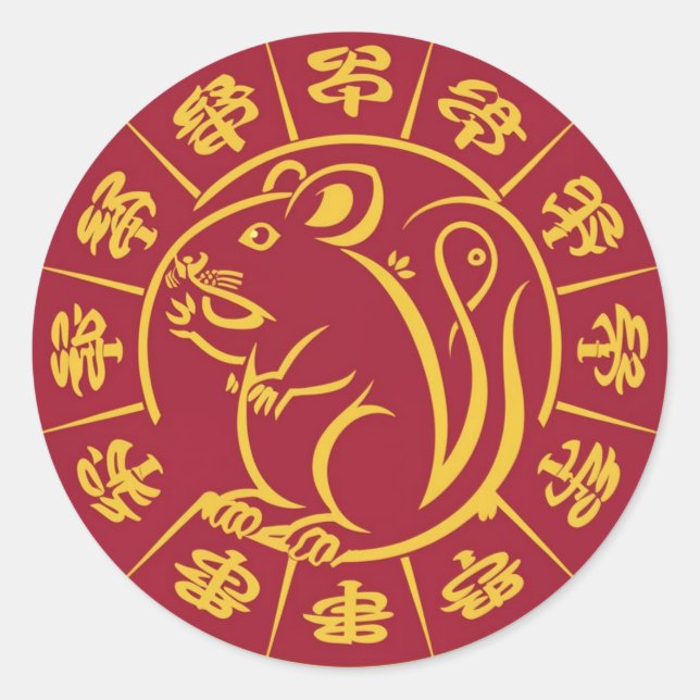 KUNG HEI FAT CHOI - DIE RAT RUNDER AUFKLEBER (Vorderseite)
