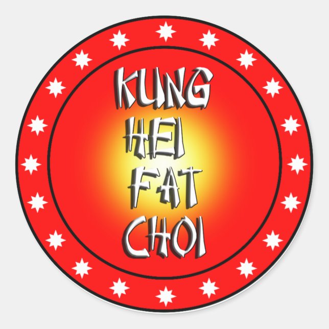 Kung Hei Fat Choi Runder Aufkleber (Vorderseite)