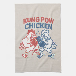 Kung Pow Chicken Funny Food Puff Geschirrtuch