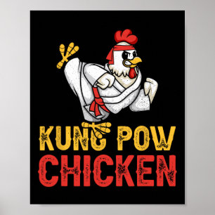 Kung Pow Chicken Funny Karate Chicken Ninja Ein Kr Poster