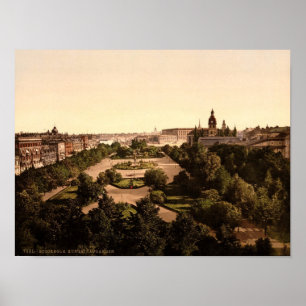 Kungstradgarden, Stockholm, Schweden, Vintag Poster