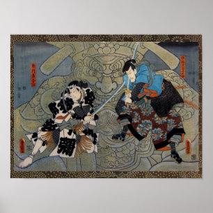 Kunisada, die Kreuzung von Gappo Poster