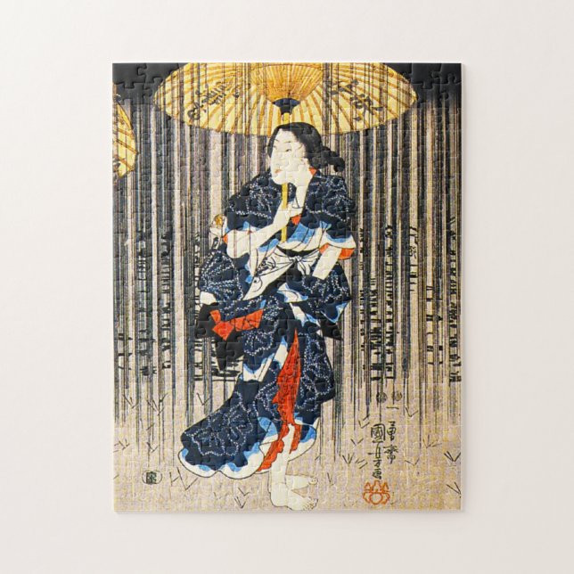 Kuniyoshi trois femmes avec le puzzle de (Vertical)