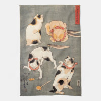 Kuniyoshi vier Katzen