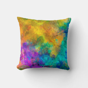 kunst abstrakt lebendig regenbogen bemalt hintergr kissen