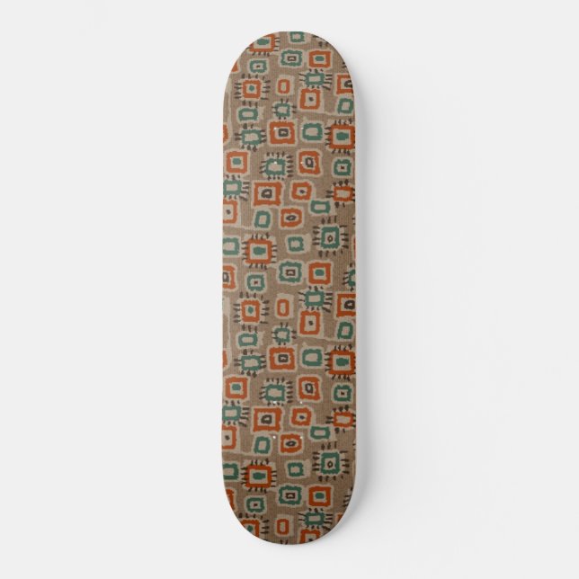 Kunst Alte Stoffpatches Skateboard (Vorderseite)