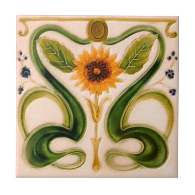 Kunst AN113 Nouveau Wiedergabe-Antiken-Fliese Fliese (Vorderseite)