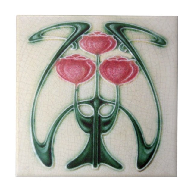 Kunst AN122 Nouveau Wiedergabe-Antiken-Fliese Fliese (Vorderseite)
