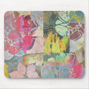 Kunst-Blumen-Grunge-Muster Mousepad