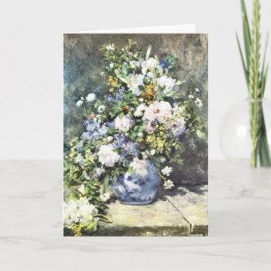 Kunst, "Blumenvase", Renoir Grußkarte Karte