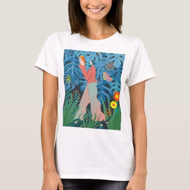 Kunst, Buch Lady. T-Shirt (Vorderseite)