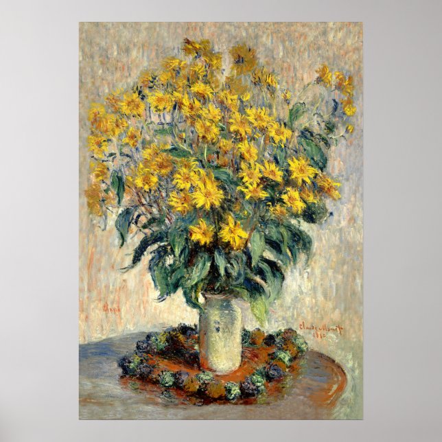 Kunst, Claude Monet Topinamburblüten Poster (Vorne)