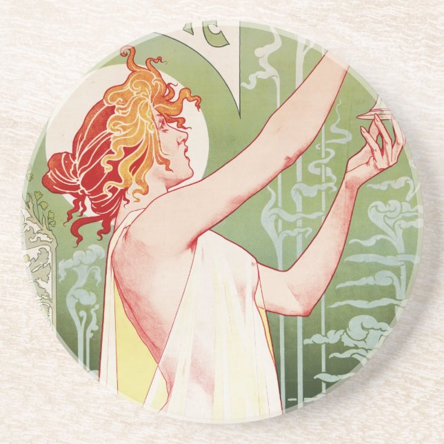 Kunst-Deko Alphonse Mucha Getränkeuntersetzer (Vorne)