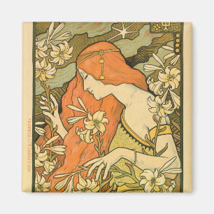 Kunst-Deko Alphonse Mucha Magnet