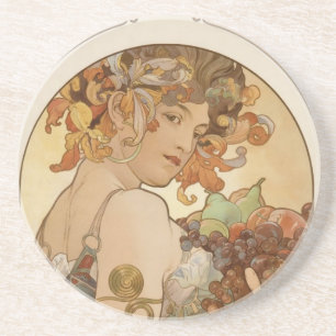Kunst-Deko Alphonse Mucha Sandstein Untersetzer