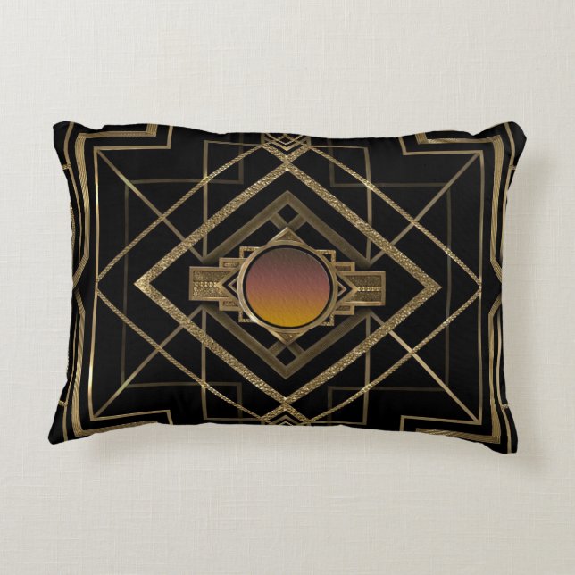 Kunst-Deko-Antiken-Gold Dekokissen (Rückseite)