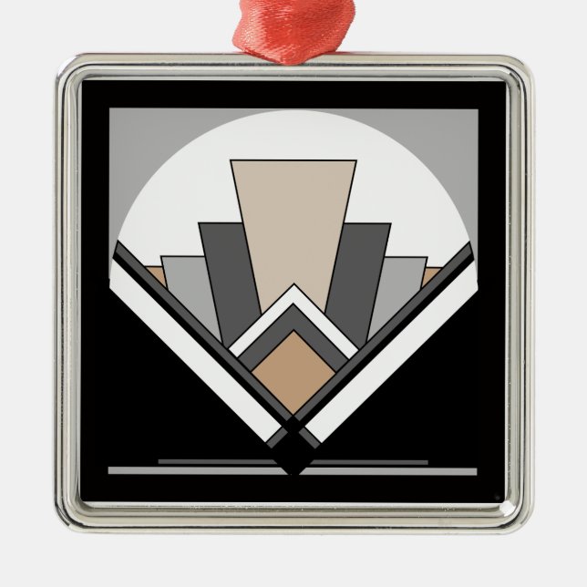 Kunst-Deko-Ausdruck Silbernes Ornament (Vorne)