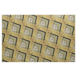 Kunst-Deko-bezauberndes Goldschwarz-Muster-Gewebe Stoff