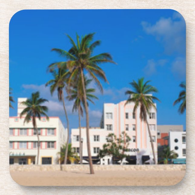 Kunst-Deko-Bezirk des Südstrandes Miami Getränkeuntersetzer (Vorderseite)