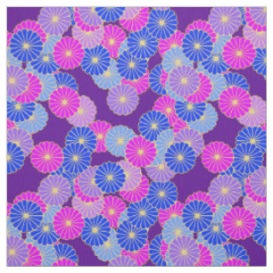 Kunst-Deko-Blumenmuster - violett, blau und lila Stoff