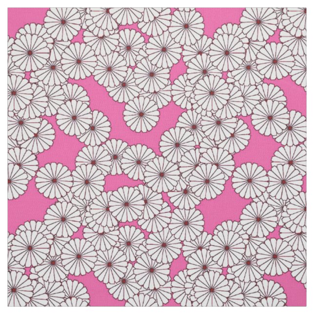 Kunst-Deko-Blumenmuster - Weiß auf Rosa Stoff (Muster)