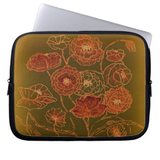 Kunst-Deko-Bronze-Mohnblumen Laptopschutzhülle