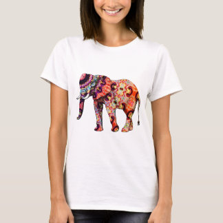 Kunst-Deko-bunter psychedelischer Elefant T-Shirt