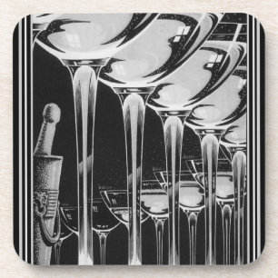 Kunst-Deko-ChampagneglasUntersetzer-Set (6) Getränkeuntersetzer