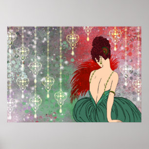 Kunst-Deko-Dame mit Juwelen - BIANCA: Weihnachten Poster