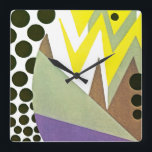 Kunst-Deko-Entwurf #10 bei Emporio Moffa Quadratische Wanduhr<br><div class="desc">Vintager Kunst-Dekoentwurf.</div>
