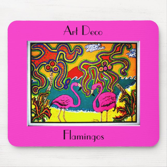 Kunst-Deko-Flamingos Mousepad (Vorne)