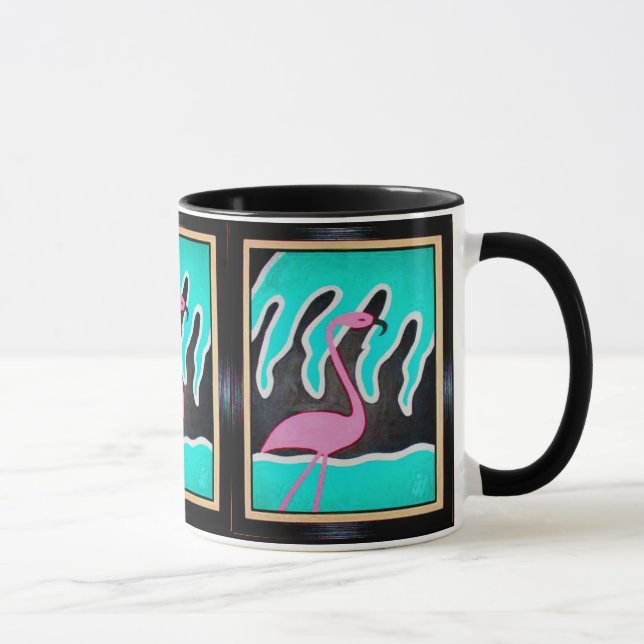 Kunst-Deko-Flamingos Tasse (Rechts)