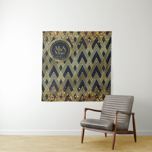 Kunst-Deko Gatsby Glamour-geometrisches Wandteppich (Beispiel)