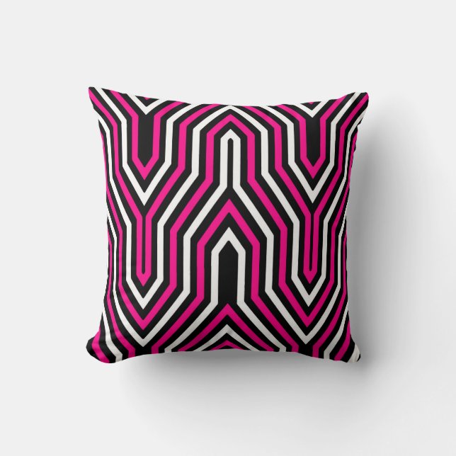 Kunst-Deko geometrisch - pinkfarbenes Rosa, Kissen (Vorderseite)
