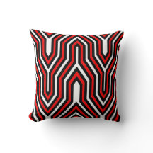 Kunst-Deko geometrisch - Rot, Schwarzweiss