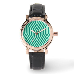 Kunst-Deko geometrisch - Türkis und Aqua Armbanduhr