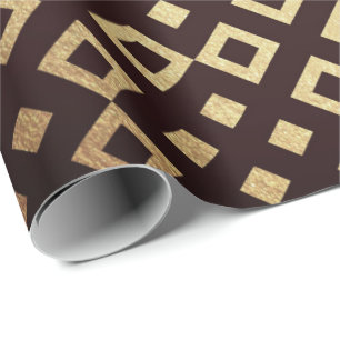 Kunst-Deko-geometrische Quadrat-goldenes Geschenkpapier