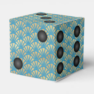 Kunst-Deko-Goldfan würfeln oder die Kasino-Party Geschenkschachtel