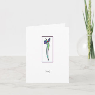 Kunst-Deko-Iris 2 - Antwort-Karte Einladung