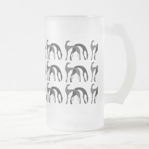 Kunst-Deko-Jagdhund-mattierte Bier-Tasse Mattglas Bierglas