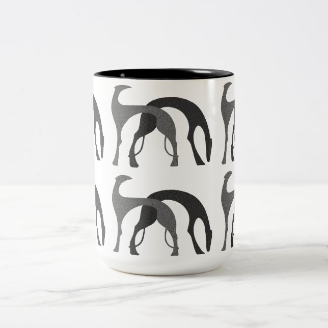 Kunst-Deko-Jagdhund-Tasse Zweifarbige Tasse (Mittel)