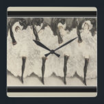 Kunst-Deko "kann durch Louis Icart einmachen" Quadratische Wanduhr<br><div class="desc">Die hochwertige kennzeichnende Uhr "kann (Mädchen} Kunst-Dekodruck durch Louis Icart einmachen"</div>