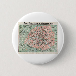 Kunst-Deko-Karte 1932 von Paris, Frankreich Button